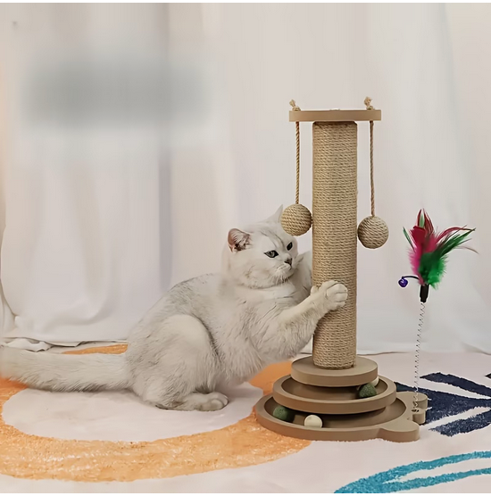 Griffoir interactif pour chat avec balle